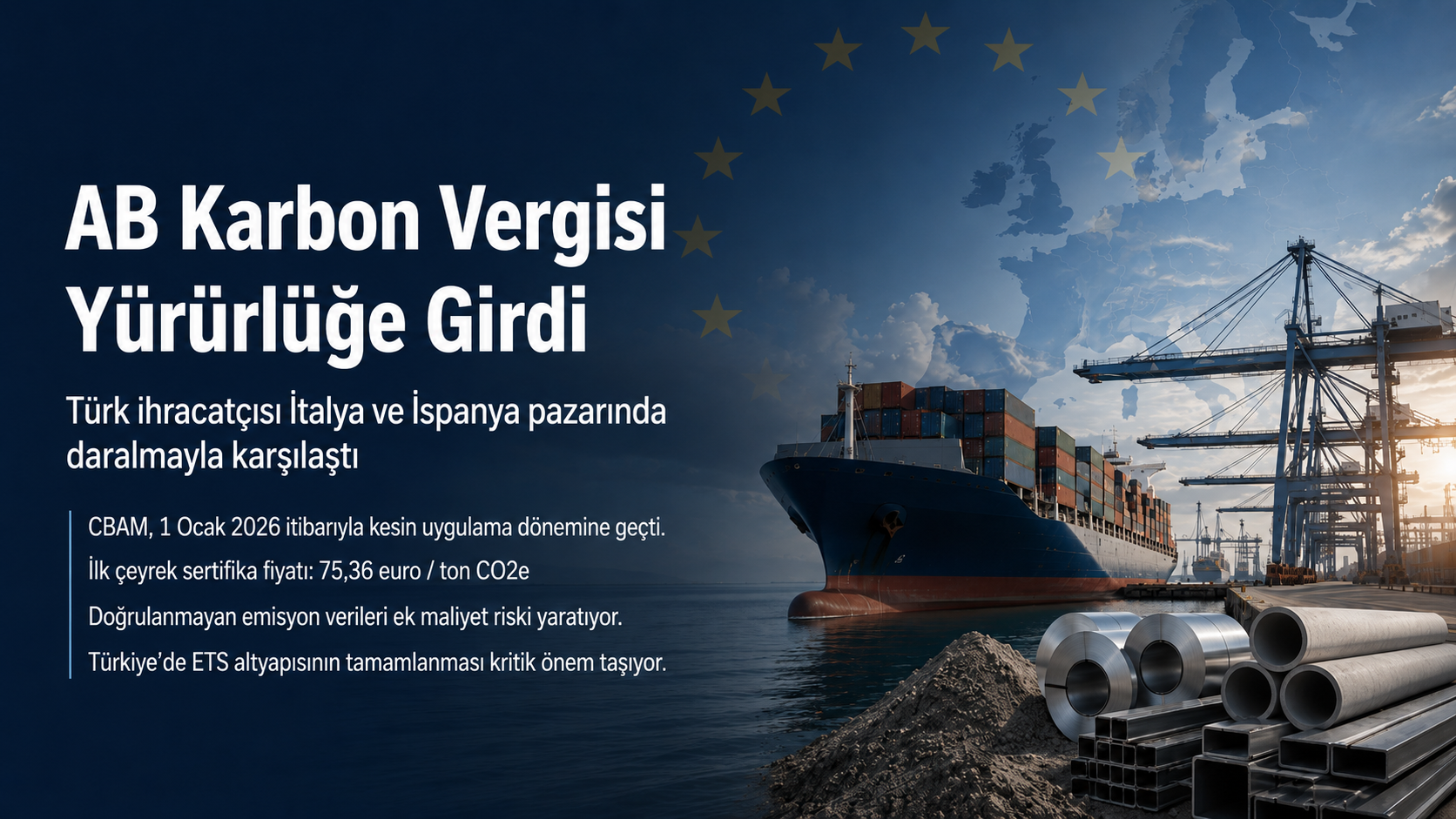 AB Karbon Vergisi Yürürlüğe Girdi: Türk İhracatçısı İtalya ve İspanya Pazarında Daralmayla Karşılaştı